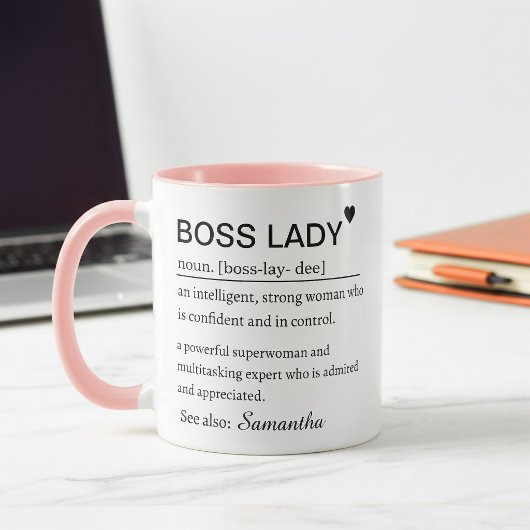 Boss Lady Definition Pink Tasse