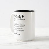 Boss Lady Definition Zweifarbige Tasse (Vorderseite Links)