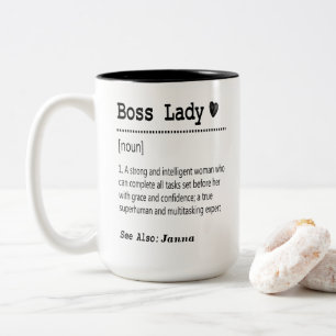 Boss Lady Definition Zweifarbige Tasse