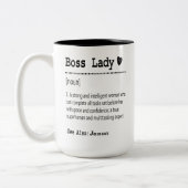 Boss Lady Definition Zweifarbige Tasse (Links)