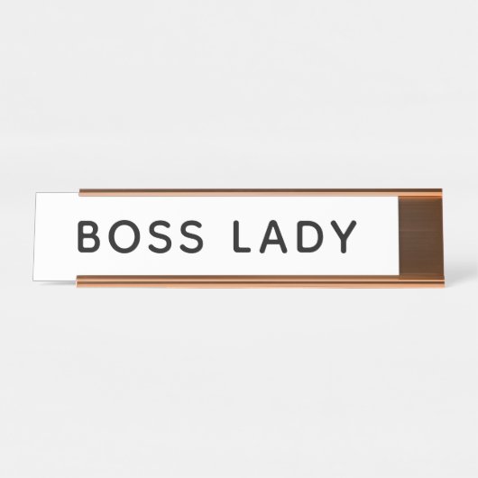 Boss Lady Desk Name Plate Schreibtischnamensplakette (Vorderseite )