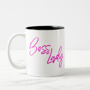Boss Lady Entrepreneur Woman Business Girl Pink Zweifarbige Tasse
