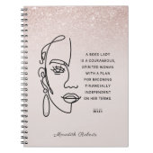 Boss Lady Face Rose Gold Ombre Motivierend Zitat Notizblock (Vorderseite)