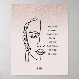Boss Lady Face Rose Gold Ombre Motivierend Zitat Poster