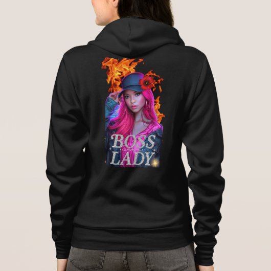 Boss Lady Fire Kapuzenpullover Hoodie (Rückseite)