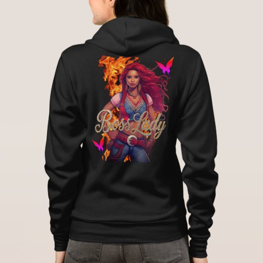 Boss Lady Fire Kapuzenpullover Hoodie (Rückseite)