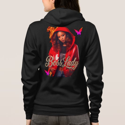 Boss Lady Fire Kapuzenpullover Hoodie (Rückseite)