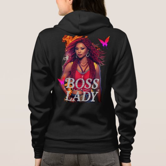 Boss Lady Fire Kapuzenpullover Hoodie (Rückseite)