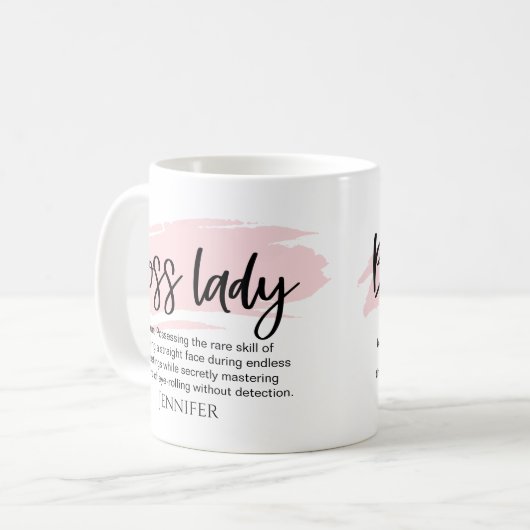 Boss Lady Funny Definition Personalisiert Kaffeetasse (Vorderseite Links)