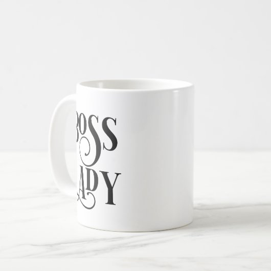 Boss Lady Funny Gift Office Mitarbeiter Kaffeetasse (Vorderseite Links)