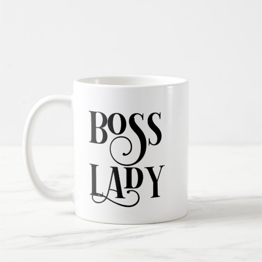 Boss Lady Funny Gift Office Mitarbeiter Kaffeetasse (Links)