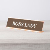 Boss Lady Geschenk Funny Name Plate individuell an Schreibtischnamensplakette (Vorderseite )
