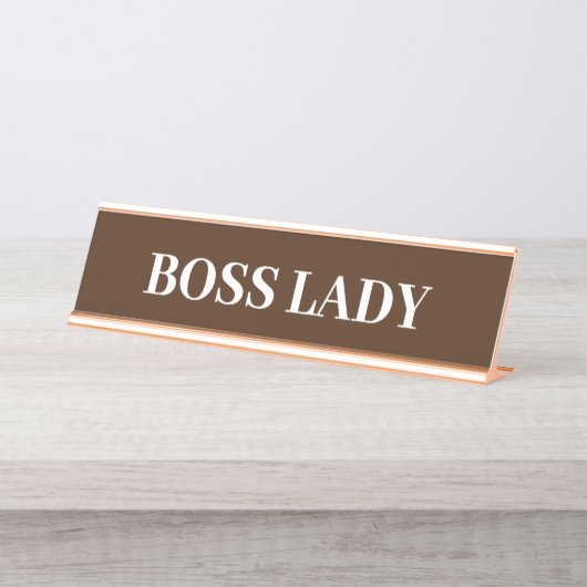 Boss Lady Geschenk Funny Name Plate individuell an Schreibtischnamensplakette (Vorderseite )
