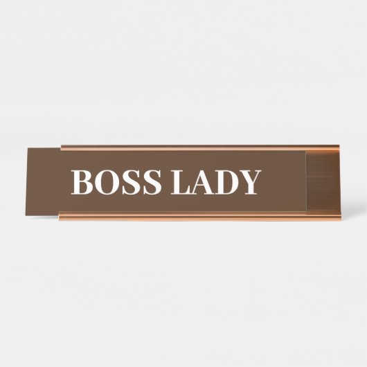 Boss Lady Geschenk Funny Name Plate individuell an Schreibtischnamensplakette (Vorderseite )