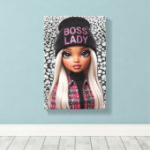 Boss Lady Glam Doll Leinwanddruck (Insitu (Holzboden))