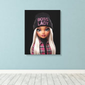Boss Lady Glam Doll Leinwanddruck (Insitu (Holzboden))