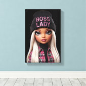 Boss Lady Glam Doll Leinwanddruck (Insitu (Holzboden))