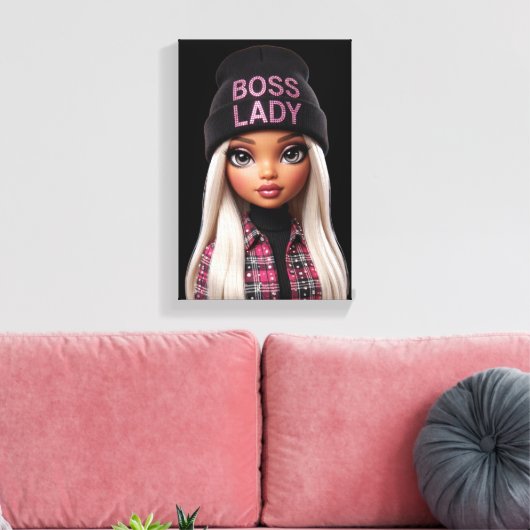 Boss Lady Glam Doll Leinwanddruck (Insitu (Wohnzimmer))