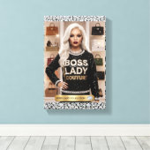 Boss Lady Glam Puppe Leinwanddruck (Insitu (Holzboden))