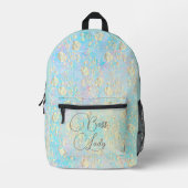 Boss Lady Gold Floral auf Pastellen Bedruckter Rucksack (Vorderseite)