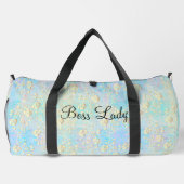 Boss Lady Gold Floral auf Pastellen Duffle Bag (Rückseite)