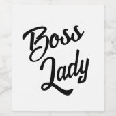 "Boss Lady" handgeschriebenes Etikett für Weinflas (Einzelnes Label)