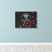 Boss Lady Hearts Gespannte Leinwanddruck (Insitu (Holzboden))