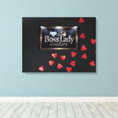 Boss Lady Hearts Gespannte Leinwanddruck (Insitu (Holzboden))