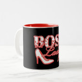 Boss Lady High Heel Zwei-Tone-Tasse Zweifarbige Tasse (Vorderseite Links)