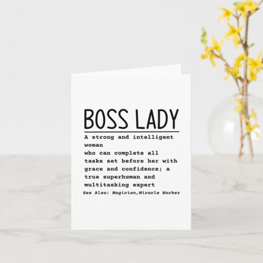 Boss Lady Karte (Gelbe Blume)