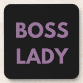 Boss Lady Lila Letters Getränkeuntersetzer (Vorderseite)