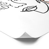 Boss Lady Line Art Face Typografie Motivierend Poster (Ecke)