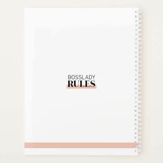 Boss Lady Line Art Typografie 2021 Zuhause Busines Planer (Rückseite)