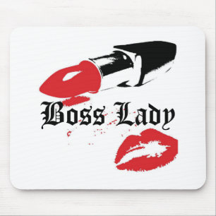 Boss Lady Lippenstift und Lippen Mauspad