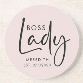 Boss Lady Logo Rosa Personalisiert Getränkeuntersetzer