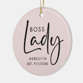Boss Lady Logo Rosa Personalisiert Keramik Ornament (Links)