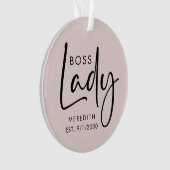Boss Lady Logo Rosa Personalisiert Ornament (Vorderseite)