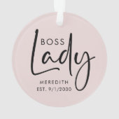 Boss Lady Logo Rosa Personalisiert Ornament (Rückseite)