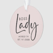 Boss Lady Logo Rosa Personalisiert Ornament (Vorderseite)