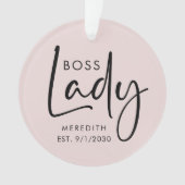Boss Lady Logo Rosa Personalisiert Ornament (Vorderseite)