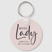 Boss Lady Logo Rosa Personalisiert Schlüsselanhänger (Vorderseite)