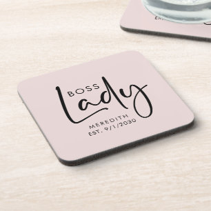 Boss Lady Logo Rosa Persönlich Getränkeuntersetzer