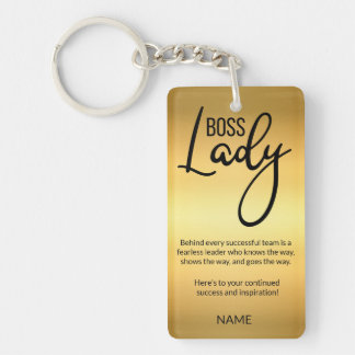 Boss Lady Maßgeschneiderter Gold Leadership Zitat Schlüsselanhänger