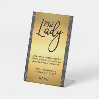 Boss Lady Maßgeschneidertes Gold Leadership Zitat Sockelschild