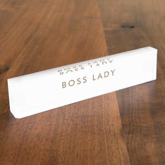 Boss Lady Minimalistisch Modern Namplate Namensplakette (Seite)