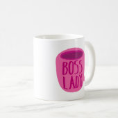 BOSS Lady mit rosa Kaffeetasse (VorderseiteRechts)