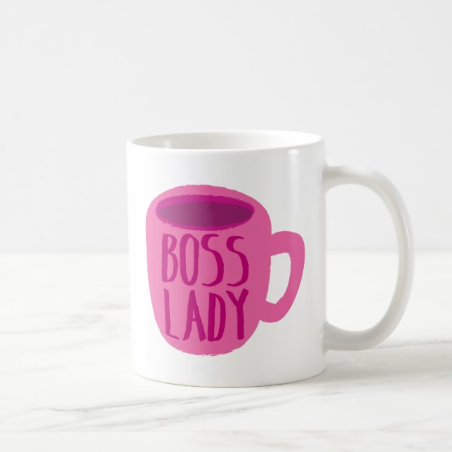 BOSS Lady mit rosa Kaffeetasse (Rechts)