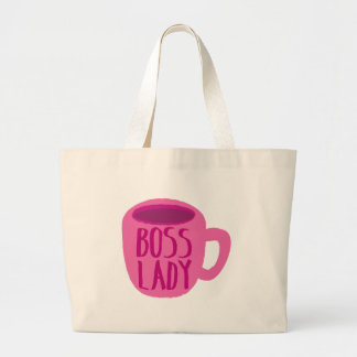 BOSS Lady mit rosa Kaffeetasse Jumbo Stoffbeutel