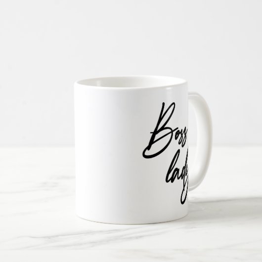 Boss Lady Modernes Handlingskript Kaffeetasse (VorderseiteRechts)