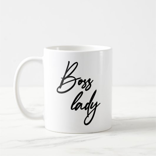Boss Lady Modernes Handlingskript Kaffeetasse (Links)